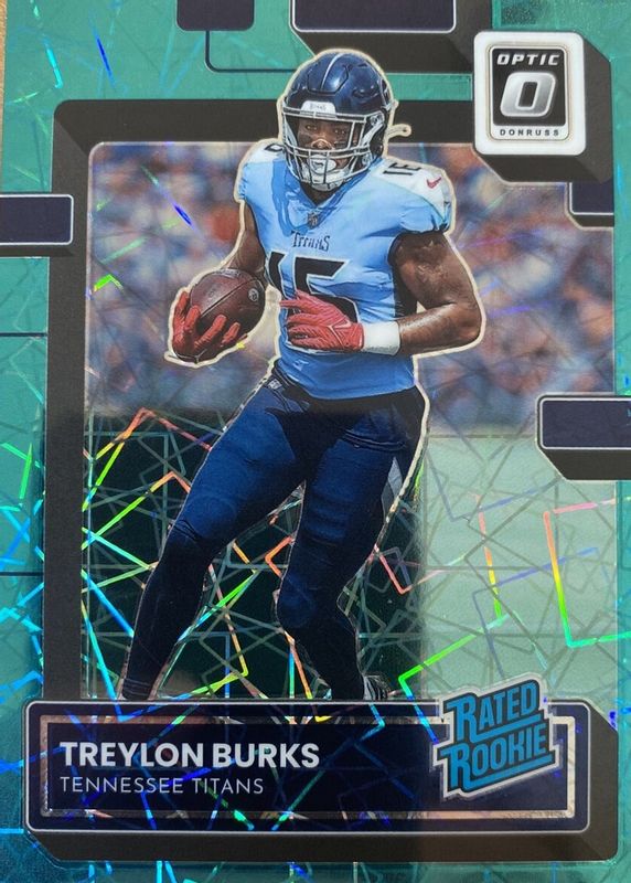 Treylon Burks 2022 Optic #212 Teal Velocity Rookie PSA 10