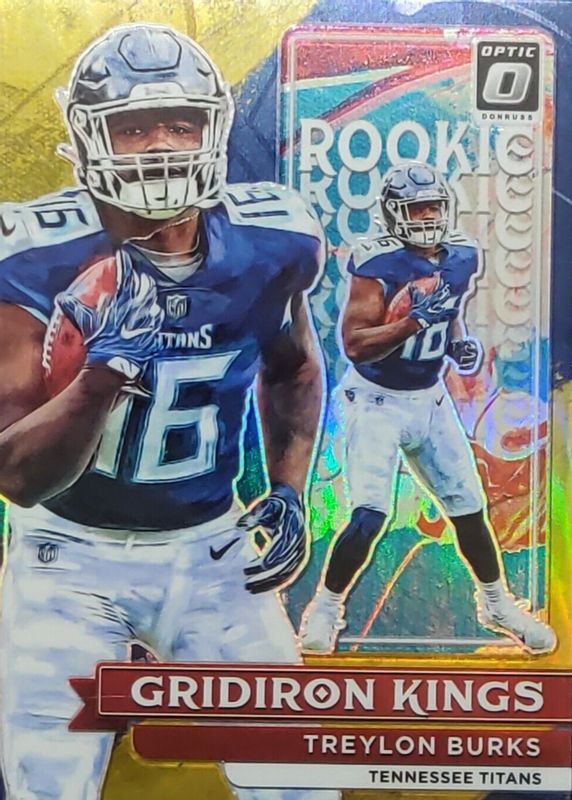 Treylon Burks 2022 Optic #RGK-9 Rookie Gridiron Kings - Gold /10 Rookie BGS 9