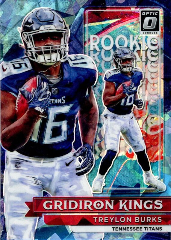 Treylon Burks 2022 Optic #RGK-9 Rookie Gridiron Kings - Ice /15 Rookie PSA 10