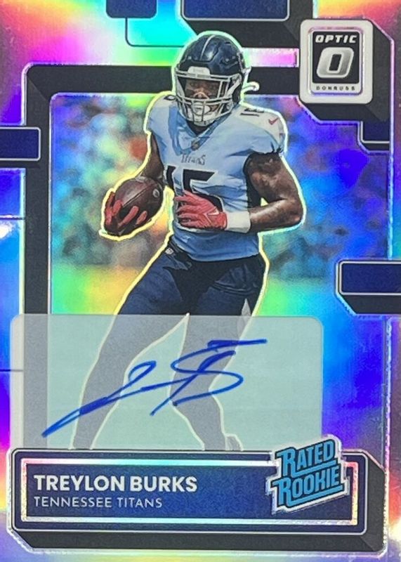 Treylon Burks 2022 Optic #212 Rated Rookie Autographs - Holo /125 Rookie SGC 10