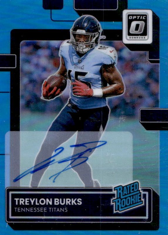 Treylon Burks 2022 Optic #212 Rated Rookie Autographs - Blue /99 SGC 10