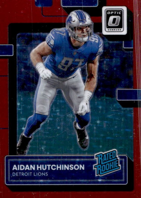 Aidan Hutchinson 2022 Optic #213 Red Stars /(SSP) Rookie PSA 10