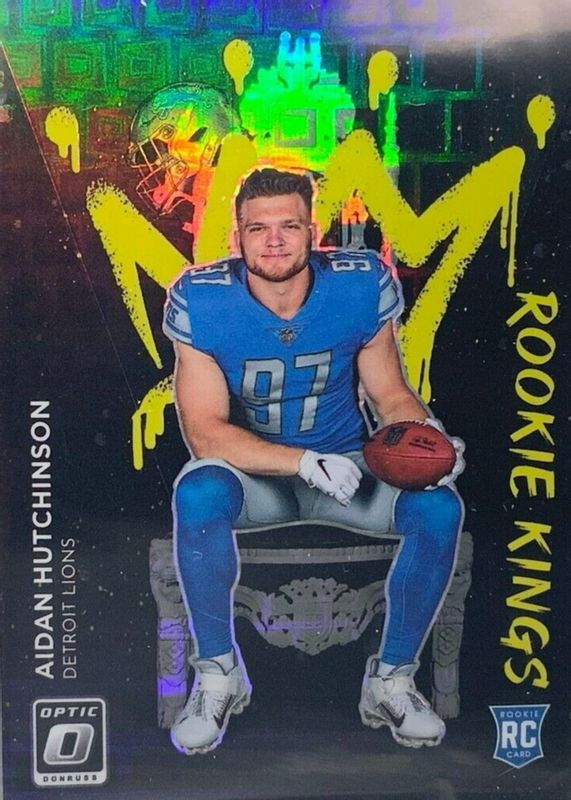 Aidan Hutchinson 2022 Optic #RK-15 Rookie Kings - Black Pandora /25 Rookie RAW