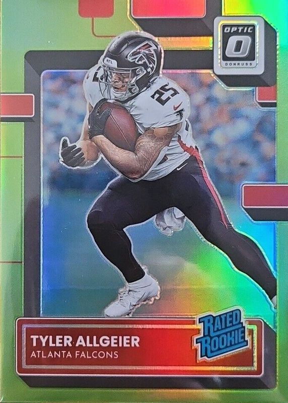 Tyler Allgeier 2022 Optic #278 Lime Green /35 Rookie RAW