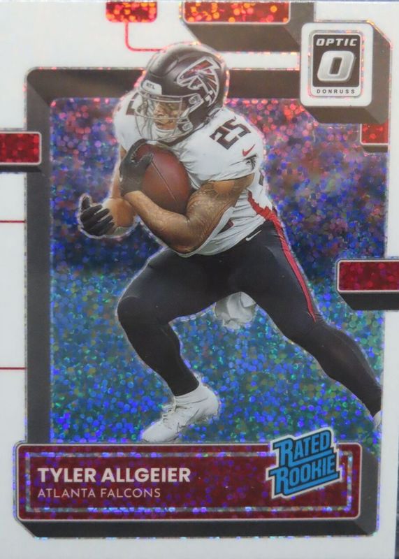 Tyler Allgeier 2022 Optic #278 White Sparkle /(SSP) Rookie PSA 10