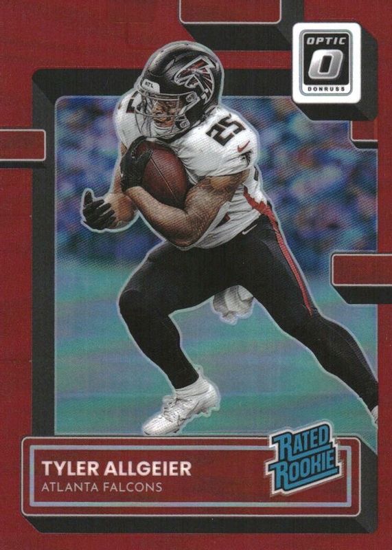 Tyler Allgeier 2022 Optic #278 Red /99 Rookie PSA 10