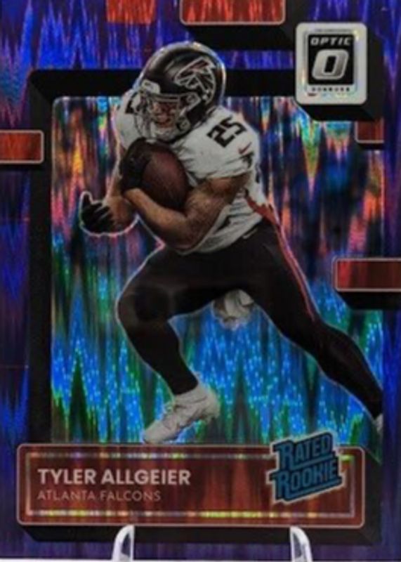 Tyler Allgeier 2022 Optic #278 Purple Shock Rookie RAW