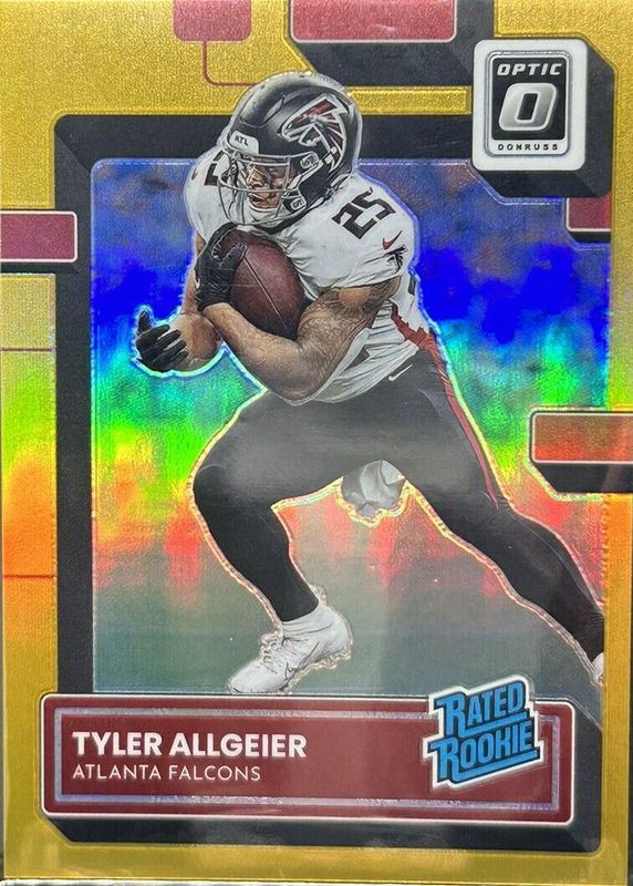 Tyler Allgeier 2022 Optic #278 Gold /10 Rookie PSA 10