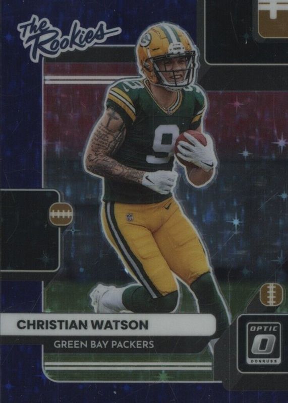 Christian Watson 2022 Optic #TR-15 The Rookies - Purple Stars /25 PSA 10