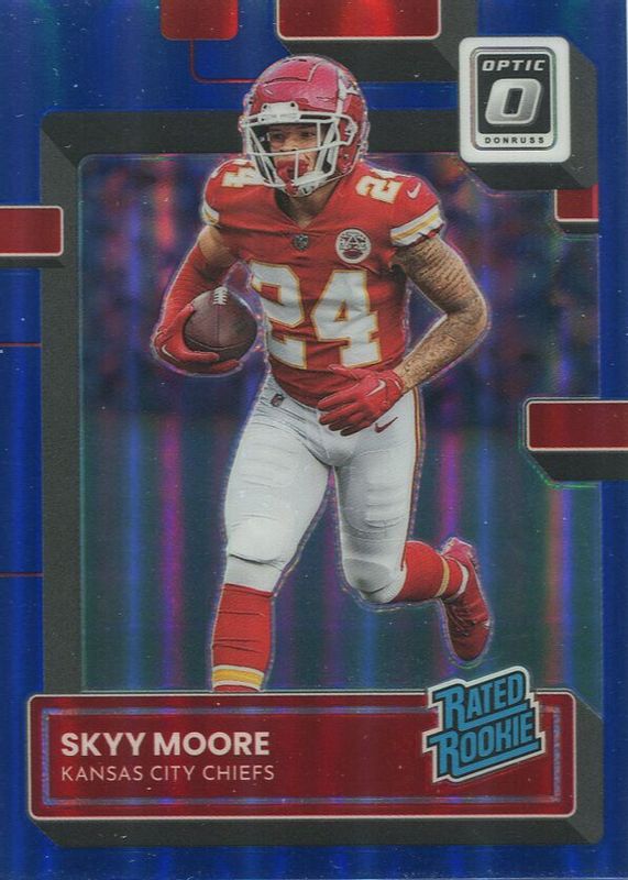 Skyy Moore 2022 Optic #224 Blue /179 Rookie PSA 10