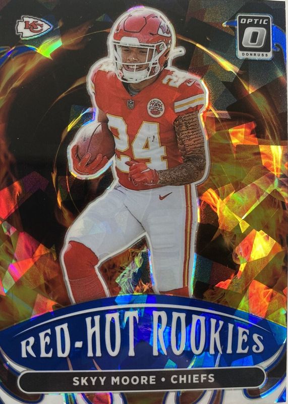 Skyy Moore 2022 Optic #RHR-8 Red Hot Rookies - Ice /15 Rookie PSA 10