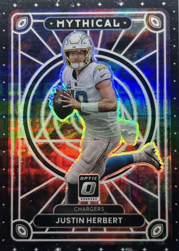 Justin Herbert 2022 Optic #M-8 Mythical - Black Pandora /25 PSA 9