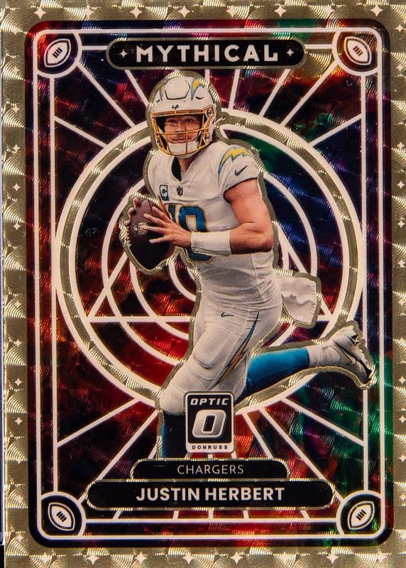 Justin Herbert 2022 Optic #M-8 Mythical - Gold Vinyl /1 PSA 10