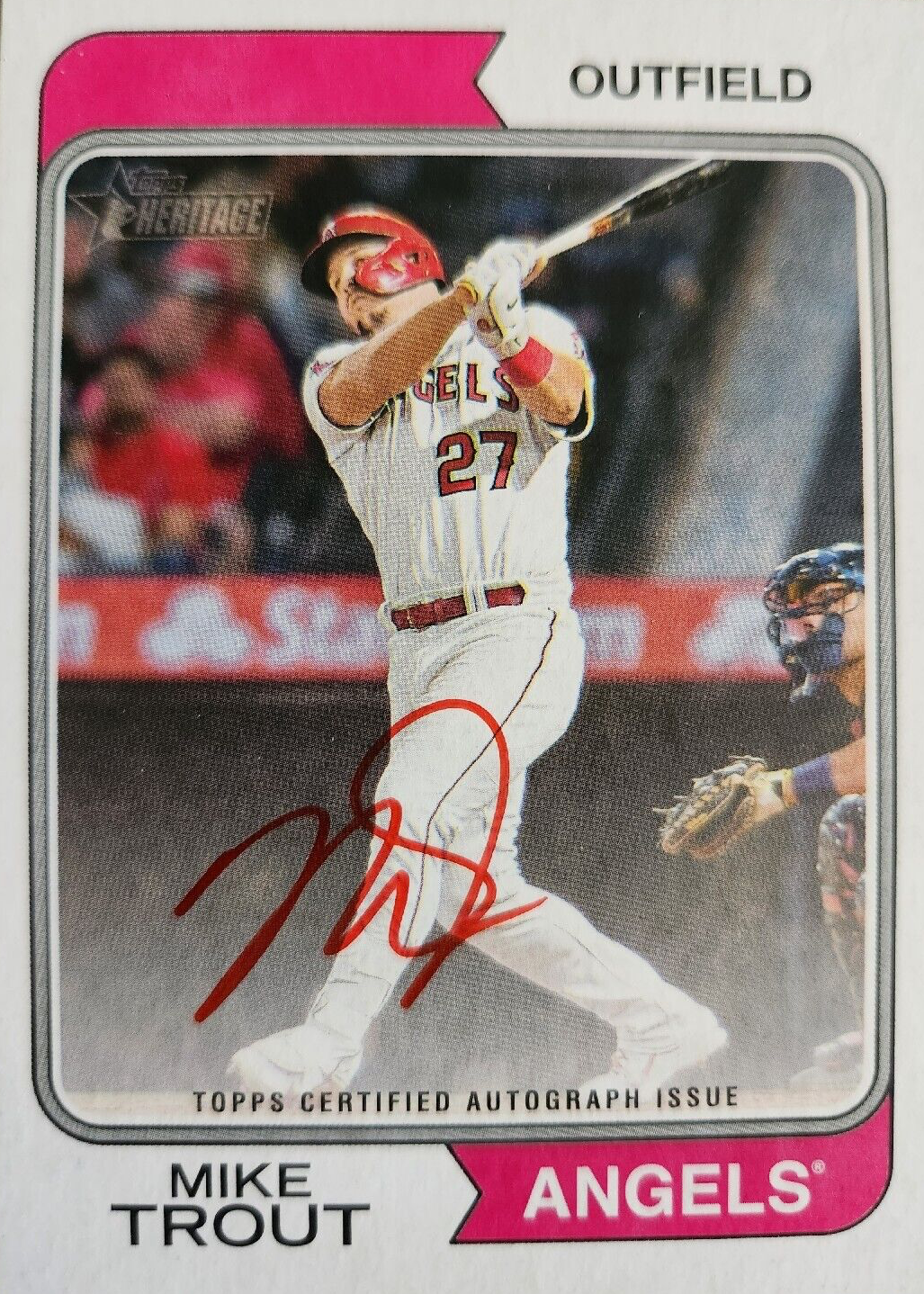 Mike Trout 2023 Topps Heritage #ROA-MT Real One Autographs