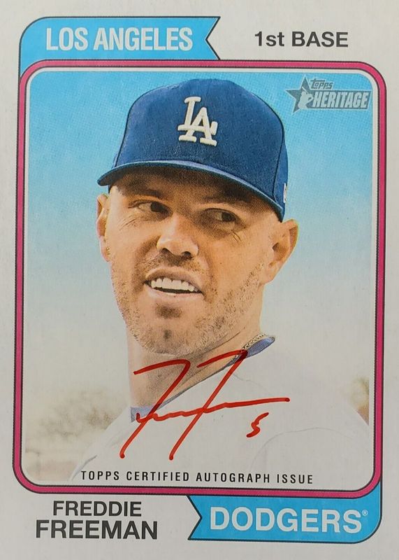 Freddie Freeman 2023 Topps Heritage #ROA-FF Real One Autographs - Red Ink /74 RAW