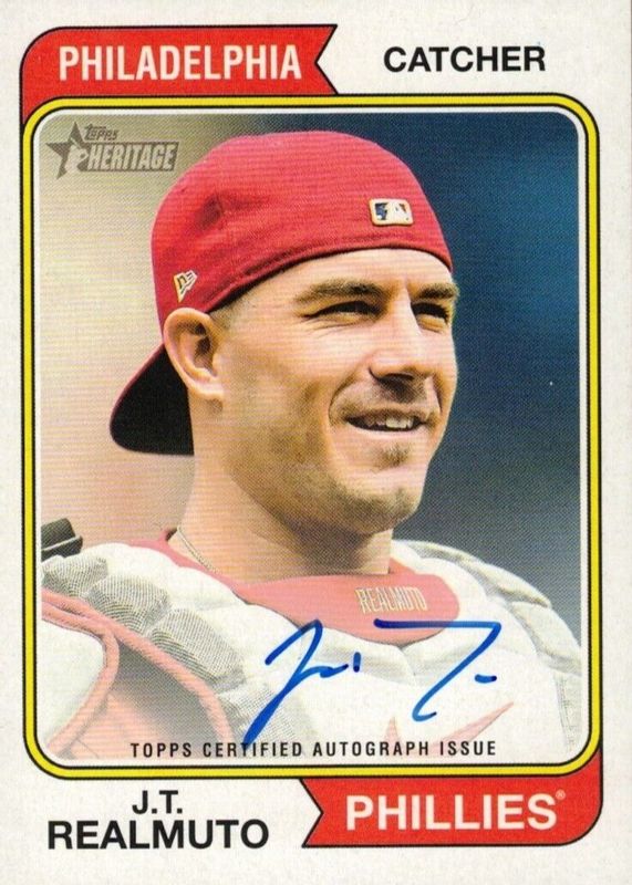 JT Realmuto 2023 Topps Heritage #ROA-JRO Real One Autographs RAW