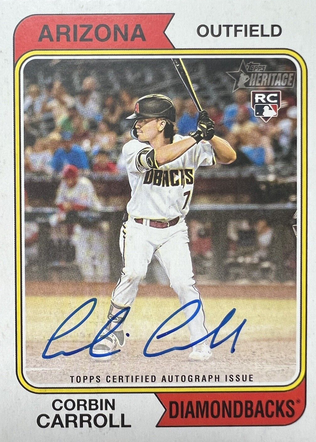 Corbin Carroll 2023 Topps Heritage #ROA-CCR Real One Autographs