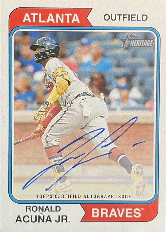 Ronald Acuna Jr. 2023 Topps Heritage Real One Autographs #ROA-RA 