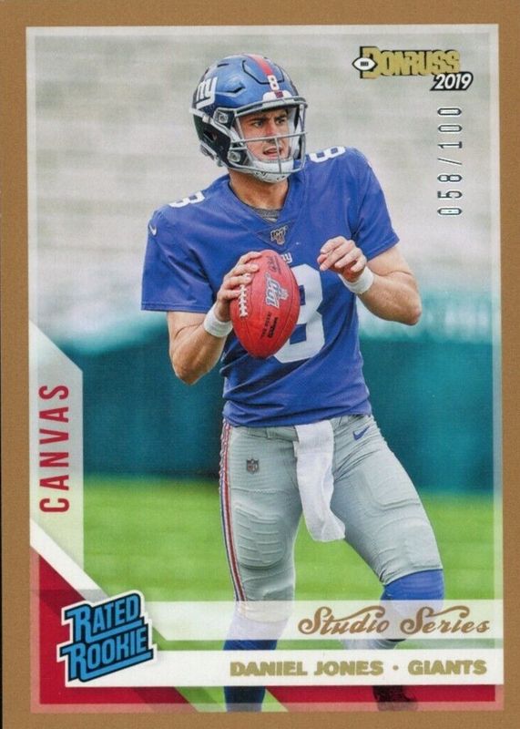 Daniel Jones 2019 Donruss #304 Canvas Studio Series /100 Rookie RAW