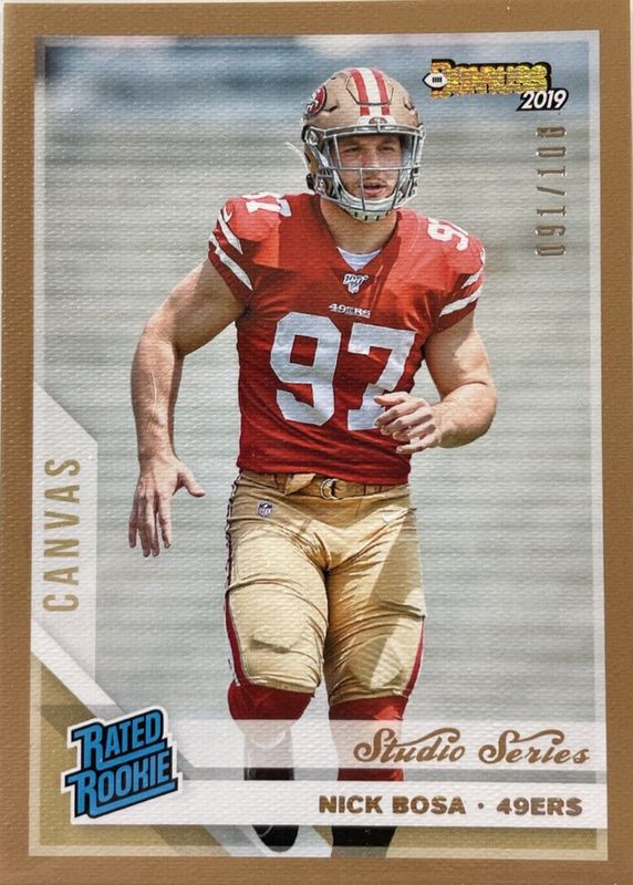 Nick Bosa 2019 Donruss #318 Canvas Studio Series /100 Rookie PSA 10