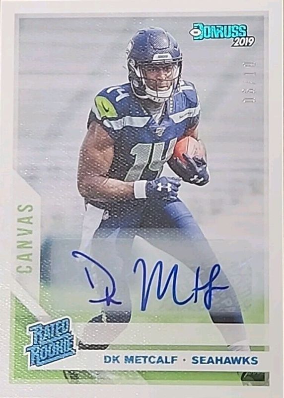 DK Metcalf 2019 Donruss #313 Rated Rookie Autographs - Canvas /10 PSA 10