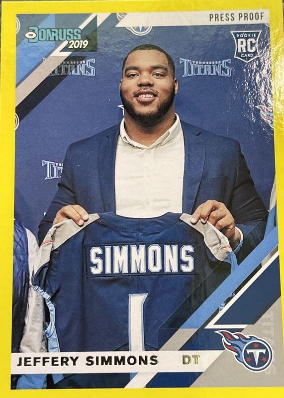 Jeffery Simmons 2019 Donruss #258 Press Proof Yellow Rookie PSA 10