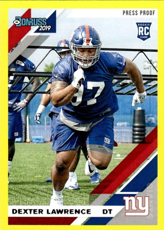 Dexter Lawrence 2019 Donruss #257 Press Proof Yellow Rookie PSA 10