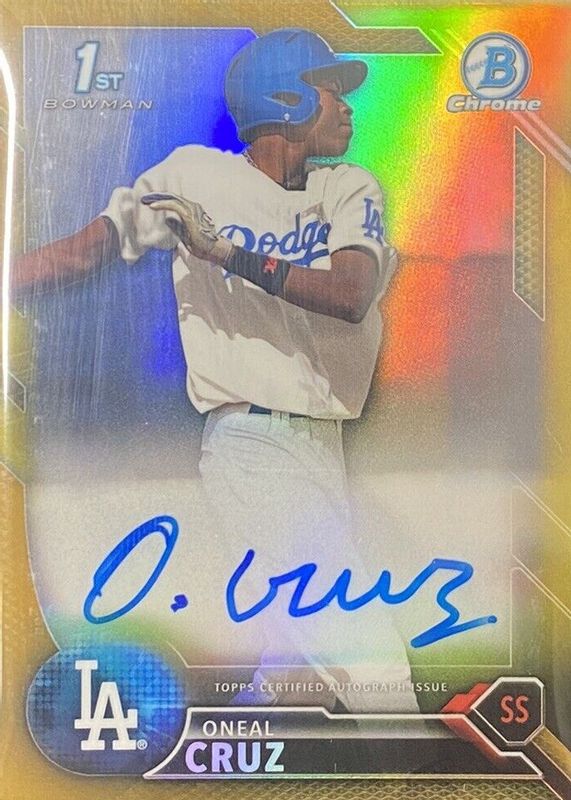 Oneil Cruz 2016 Bowman Chrome #BCAP-OC Prospect Auto - Gold Refractor /50 (1st) PSA 10