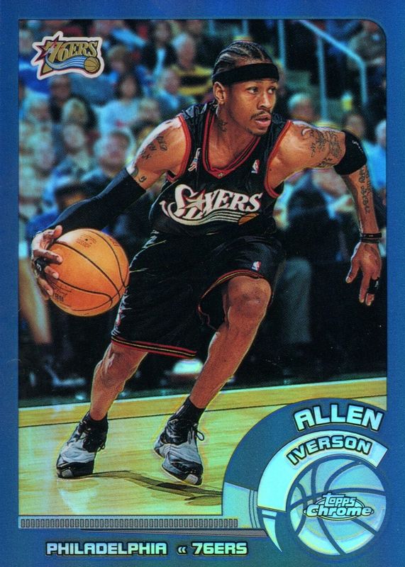 Allen Iverson 2002 Topps Chrome #3 Refractor PSA 8