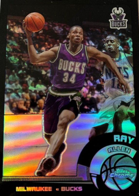 Ray Allen 2002 Topps Chrome #92 Black Refractor /99 PSA 10