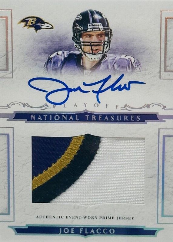 Joe Flacco 2008 National Treasures #112 Rookie Patch Auto /99 Rookie PSA 8