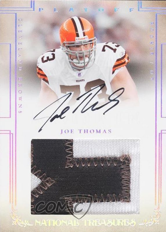 Joe Thomas 2007 National Treasures #117 Rookie Patch Auto /99 Rookie SGC 8