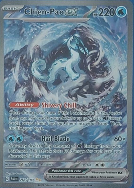 Chien-Pao ex 2023 Scarlet & Violet: Paldea Evolved #261/193 Special Illustration Rare RAW TCG (NEAR MINT)