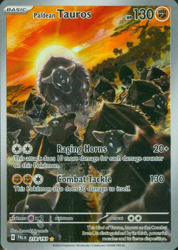 Pokemon Japanese Card Paldean Tauros Pokemon Card  Paldean Tauros AR  084/073  Scarlet & Violet Japanese Holo Rare  Near Mint Pokemon Arcanine