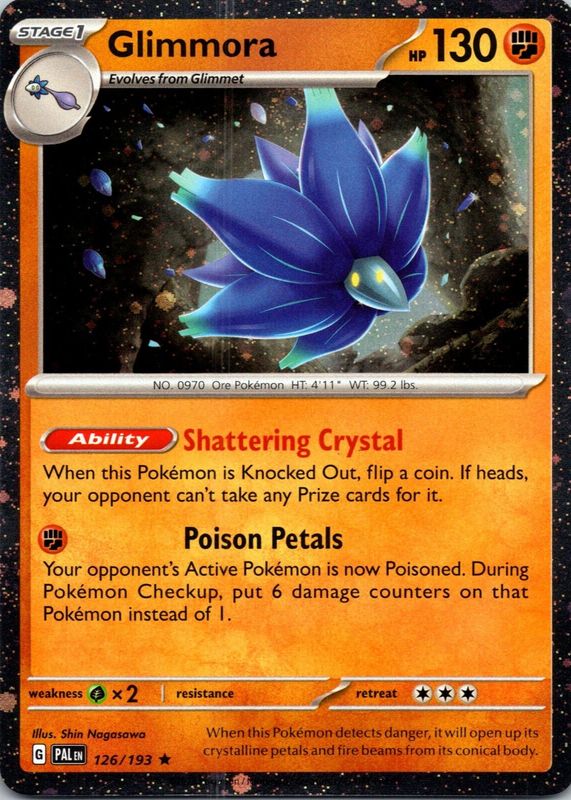 Glimmora 2023 Scarlet & Violet: Paldea Evolved #126/193 Cosmos Holo - Blister Exclusive RAW TCG (NEAR MINT)