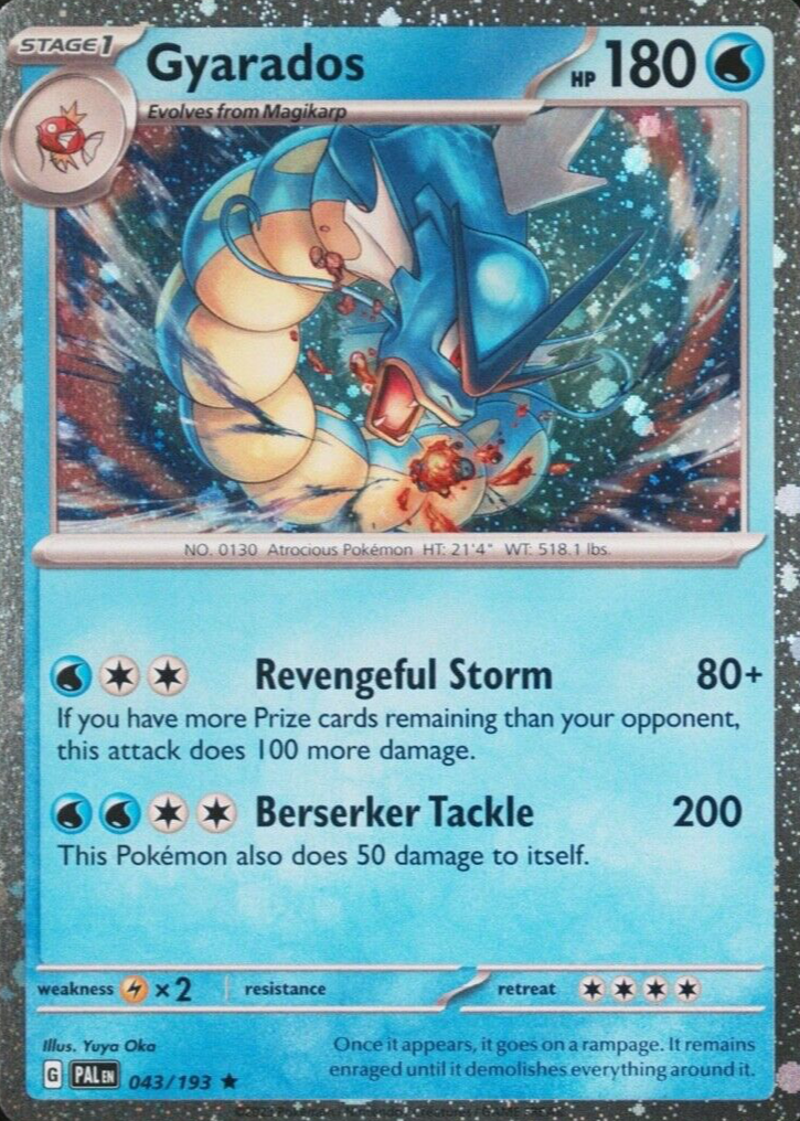 gyarados holographic pokemon card - 022/078 - Go Evolves from Magikarp Type Gyarados 033 - Holofoil SM