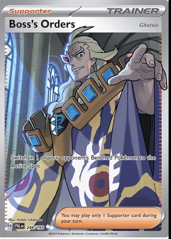 Boss's Orders 2023 Scarlet & Violet: Paldea Evolved #248/193 Ultra Rare (Full Art) RAW TCG (NEAR MINT)