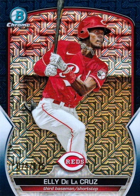 Elly De La Cruz 2023 Bowman Mega Box #BCP-65 Chrome Prospects - Navy Mojo Refractor /175 PSA 10