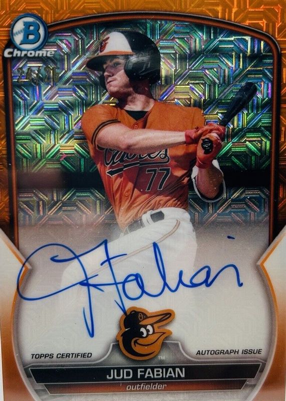 2023 Bowman Mega Box #BMA-JF Chrome Prospect Auto - Orange Mojo Refractor /25