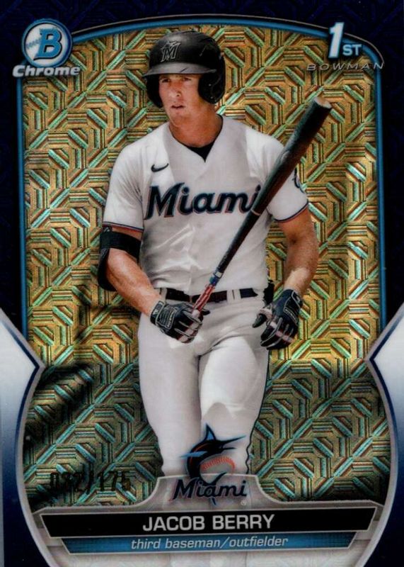 2023 Bowman Mega Box #BCP-108 Chrome Prospects - Navy Mojo Refractor /175 (1st)