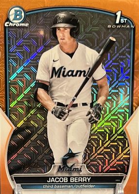 2023 Bowman Mega Box #BCP-108 Chrome Prospects - Orange Mojo Refractor /25 (1st)