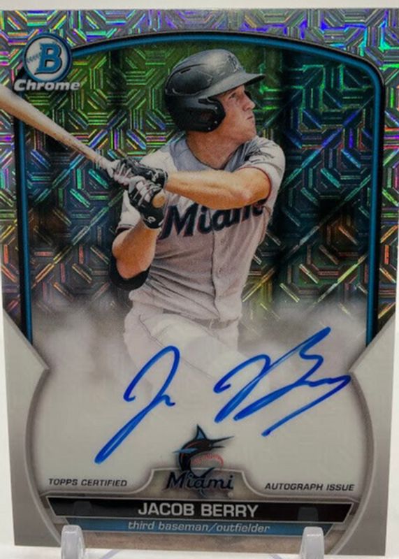 Jacob Berry 2023 Bowman Mega Box #BMA-JBY Chrome Prospect Auto