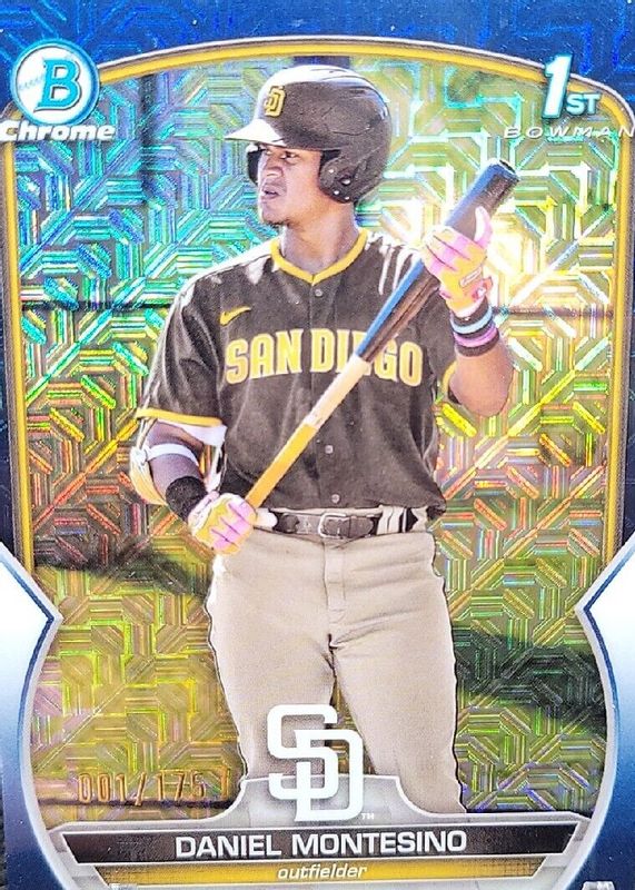 Daniel Montesino 2023 Bowman Mega Box #BCP-114 Chrome Prospects - Navy Mojo Refractor /175 (1st) RAW