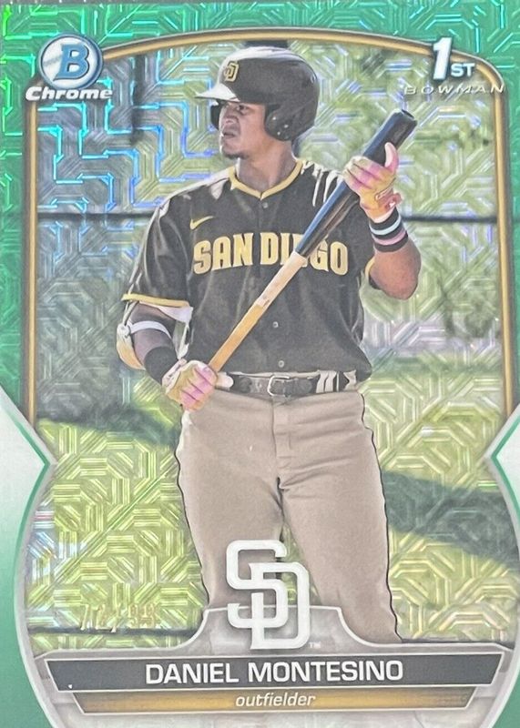 Daniel Montesino 2023 Bowman Mega Box #BCP-114 Chrome Prospects - Green Mojo Refractor /99 (1st) RAW