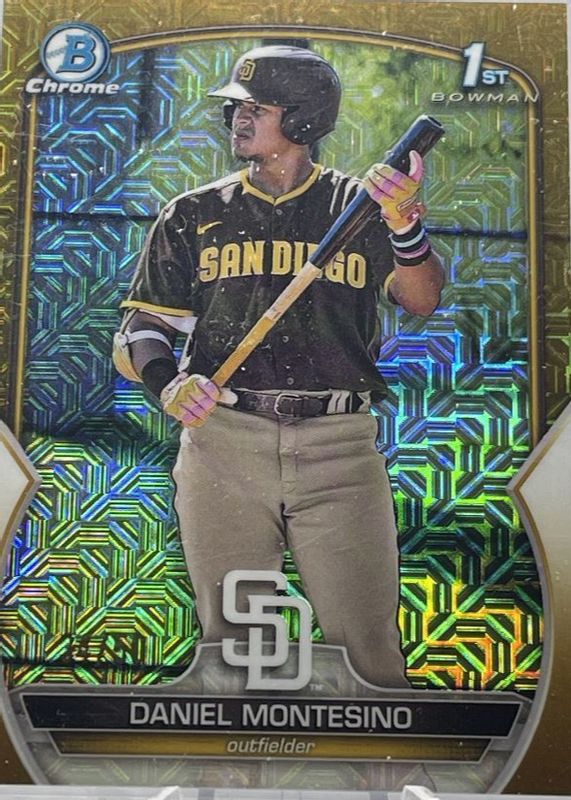 Daniel Montesino 2023 Bowman Mega Box #BCP-114 Chrome Prospects - Gold Mojo Refractor /50 (1st) RAW