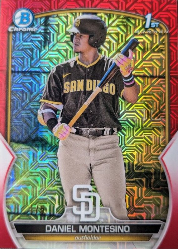 Daniel Montesino 2023 Bowman Mega Box #BCP-114 Chrome Prospects - Red Mojo Refractor /5 (1st) RAW