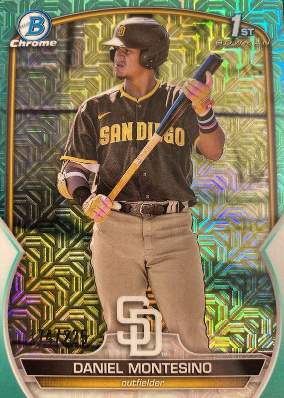 2023 Bowman Mega Box #BCP-114 Chrome Prospects - Aqua Mojo Refractor /225 (1st)