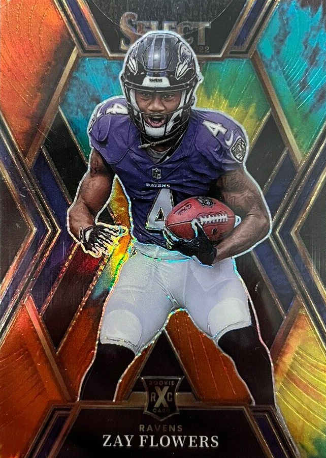 Zay Flowers 2022 Select #512 XRC Prizm - Tie-Dye /25 Price Guide