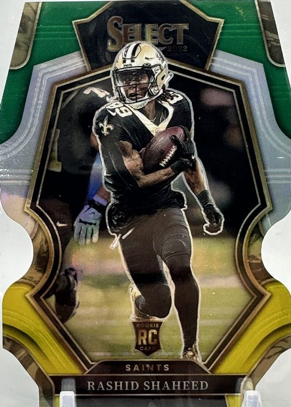 Rashid Shaheed 2022 Select #172 Premier Level Green & Yellow Die-Cut ...