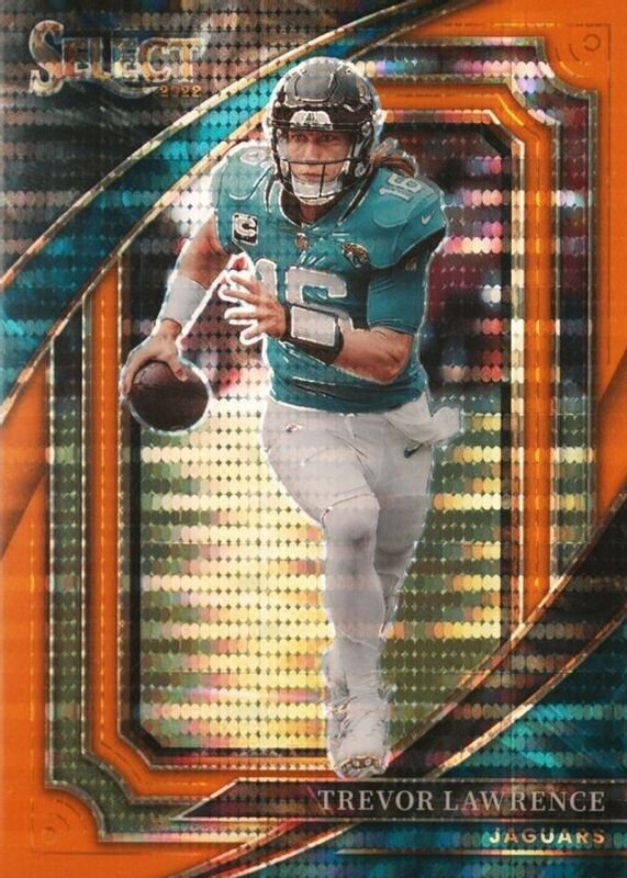 Trevor Lawrence 2022 Select #349 Suite Level Neon Orange Pulsar /7 PSA 10